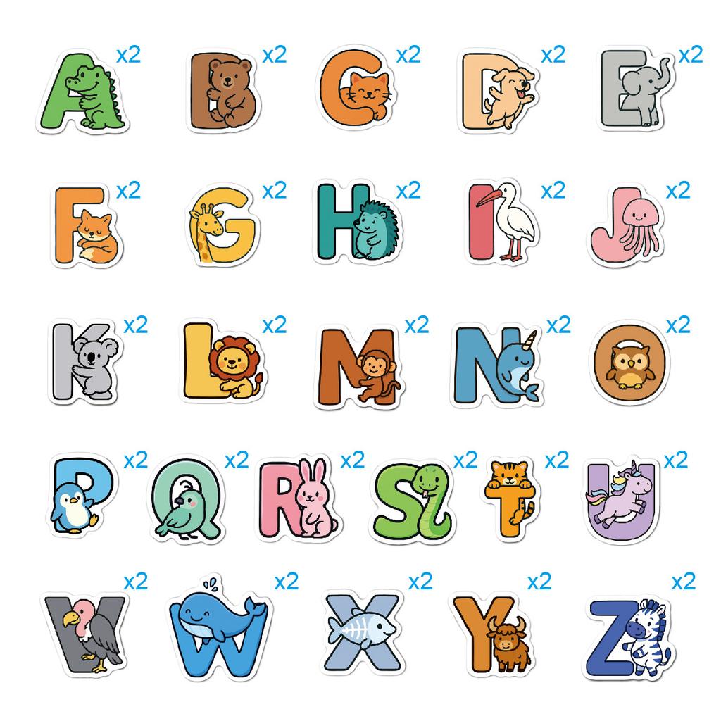 Animal Letter Stickers 52 Stationery Creative Water Cups Personalized Toys Matching Children's Spelling Letter Stickers