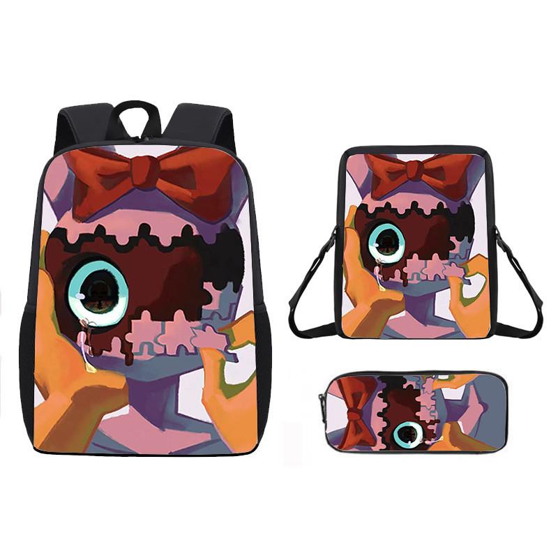 Incredibox Cartoon Pattern Backpack Shoulder Bag Pencil Case Three Set Piece