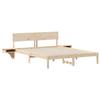 Brown Bed Frame with Headboard 160 x 200 cm Solid Pine Wood