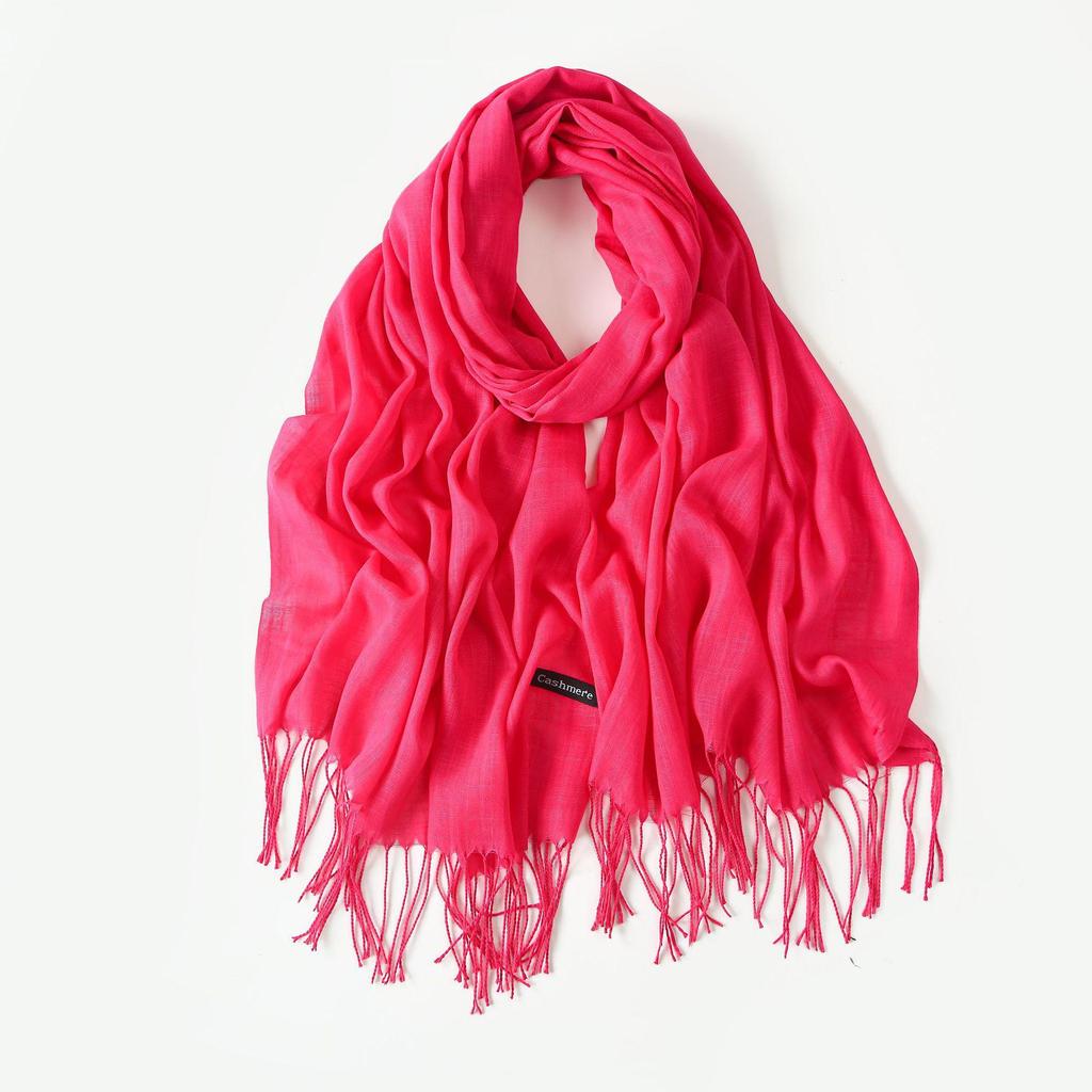 Trendy Niche Silk Scarf: Bamboo Yarn Tassel Shawl for Women
