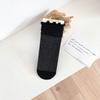 Lace Hollowed-out Mesh Princess Socks, Black and White Retro Black Ear-trimmed Women's Pile-up Socks, Long Socks