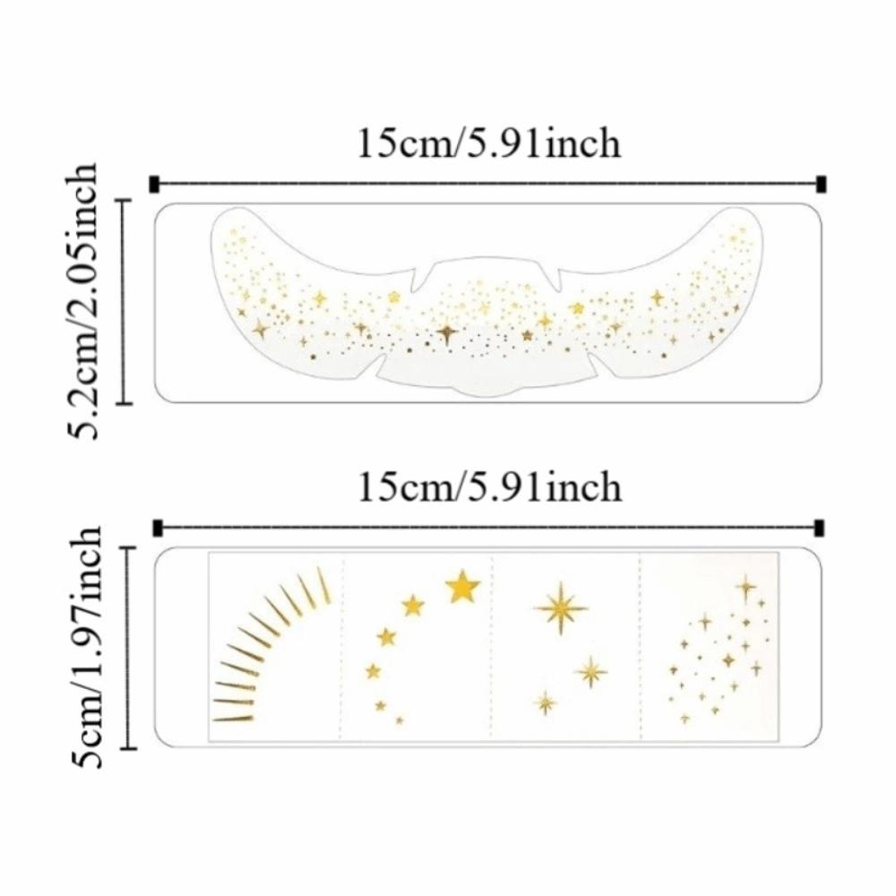 12pcs Waterproof Face Temporary Tattoos Long Lasting Makeup Stickers  Cosplay