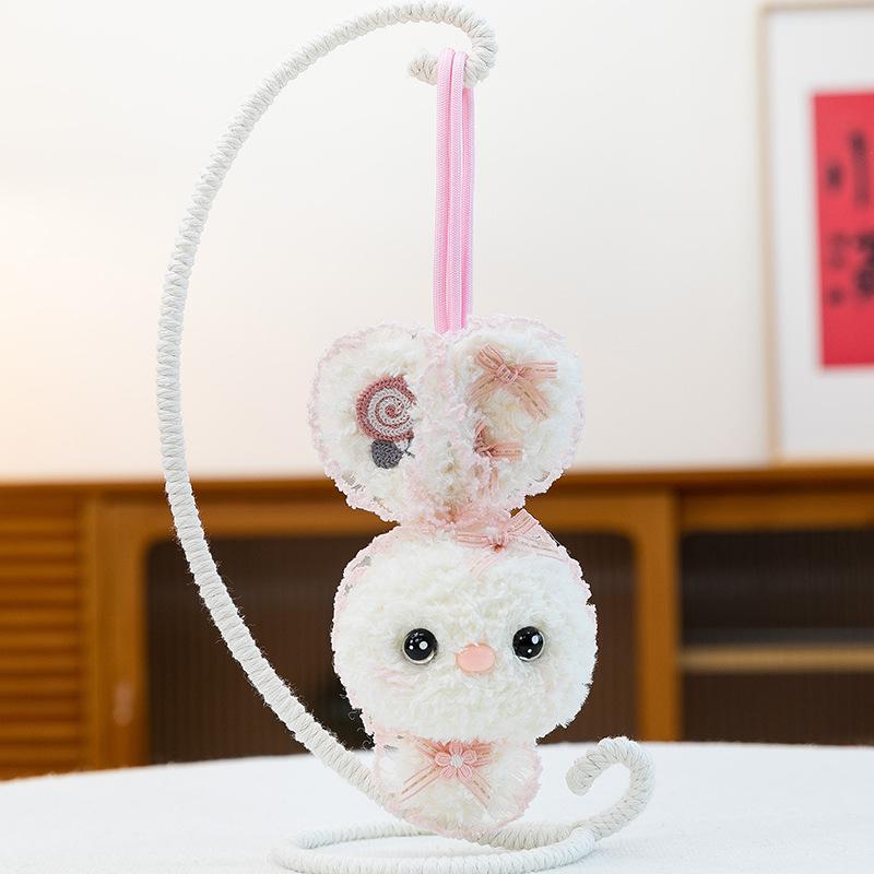 Colorful Rabbit Pendant Plush Toy Cute Little Rabbit Doll Doll Bag Keychain Pendant for Girlfriends