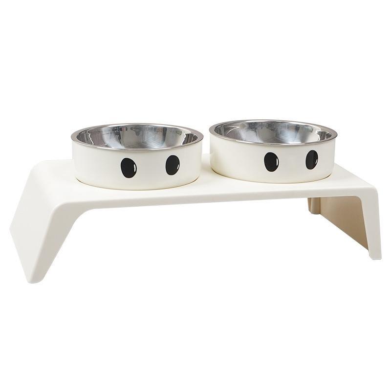 Elevated Pet Feeder Raised Stand With Double Stainless Steel Food Water Bowls For Small Medium Large Dogs Cats