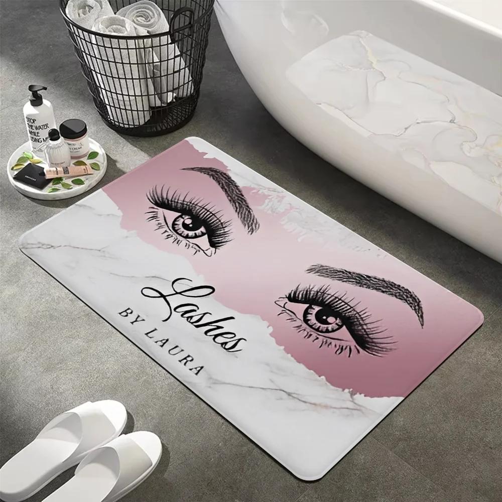 Eyelash Big Eyes Carpet Rose Powder Shiny Girl Room Door Dust Anti Slip Pad Living Room Bathroom Balcony Printed Bedside Rug