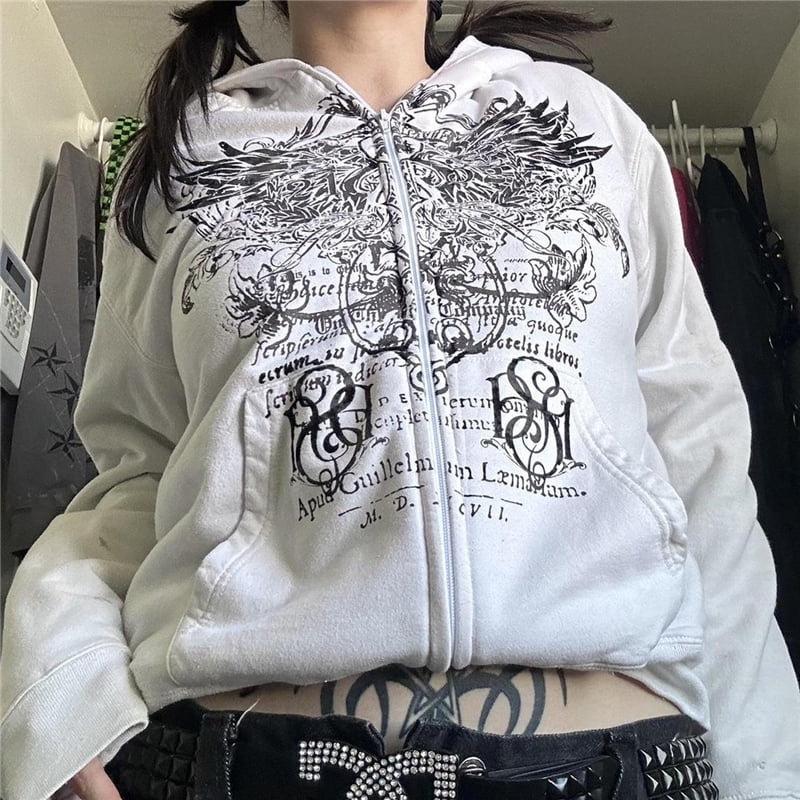 

Cross7.19 Unisex Retro Hooded Sweatshirt - Loose Fit Cardigan for a Cool, Trendy Look S белый