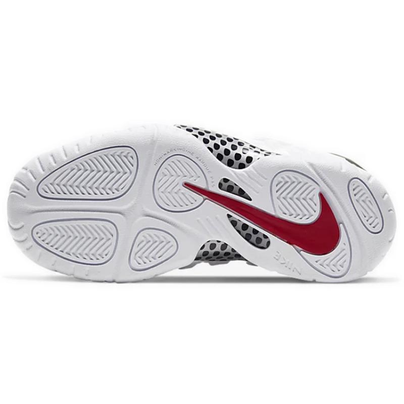 Nike Air Foamposite Pro White Black University Red GS Sneakers 644792-103