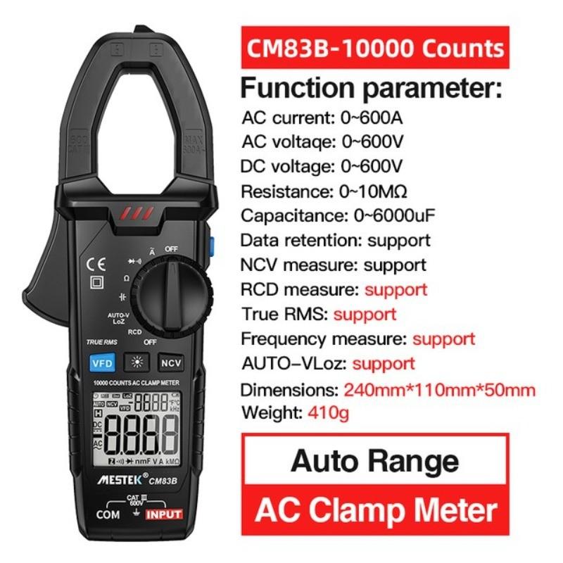 Digitaler Klemmmultimeter AC DC Stromzange Voltmeter Intelligentes Anti-Brennen Hohe Präzision Multimeter