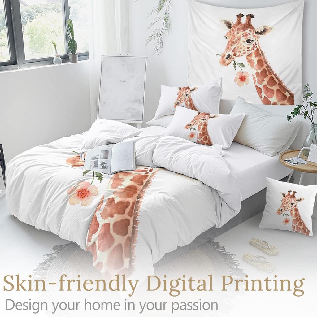 Aquarell Giraffe Bettwäsche Dreiteiliger Bettbezug