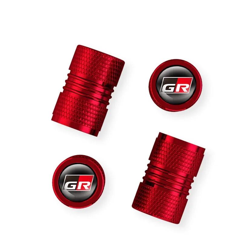 4Pcs Car Tire Valve Stem Caps for Toyota GR Sport Supra Corolla Hilux C-HR Yaris GT86 Auto Exterior Modification Accessories