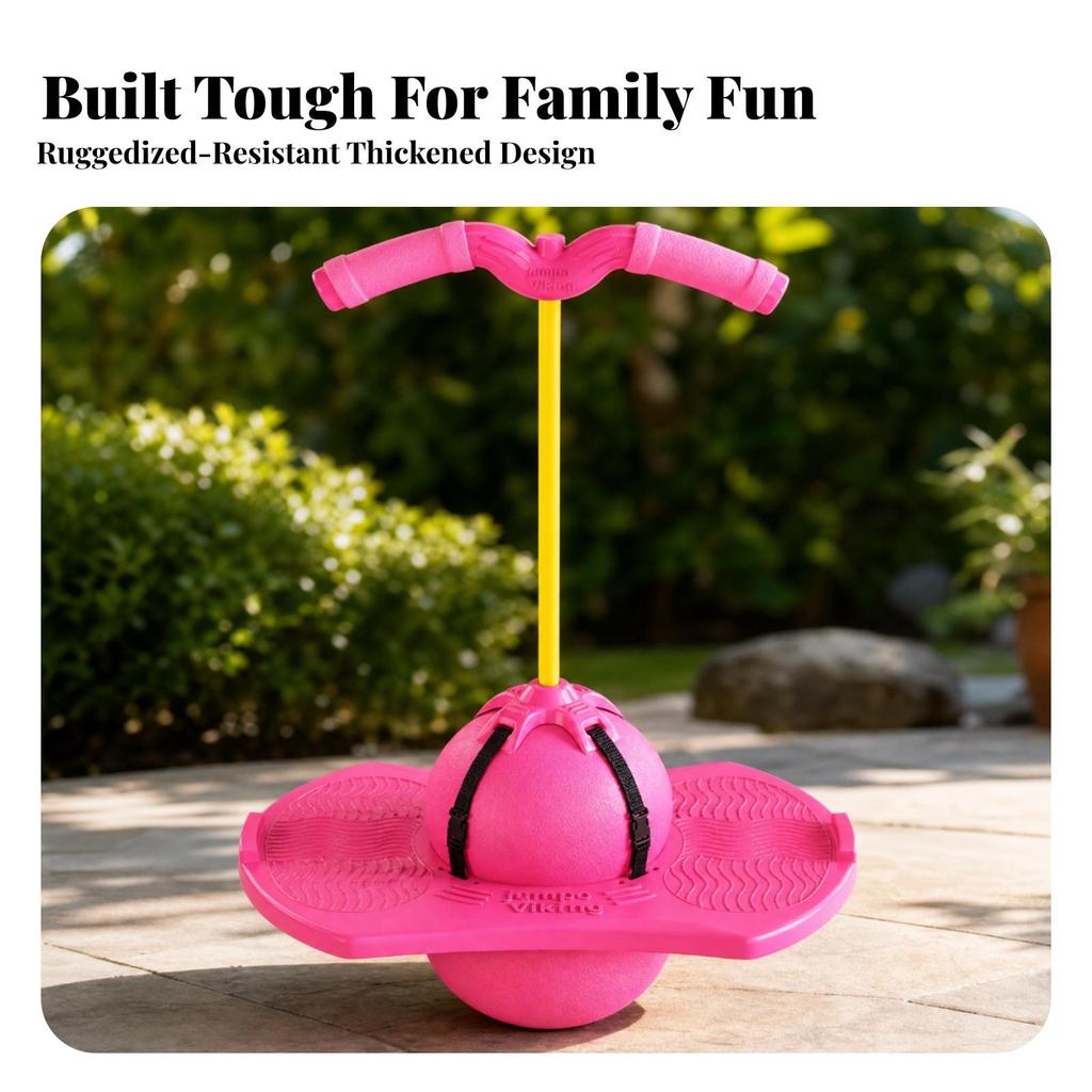 Robust Pogo Ball with Adjustable Handle Inflatable for Active Users, Kids,