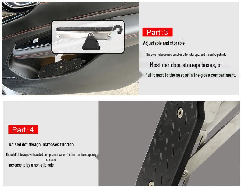 Universal Multifunctional Hook Pedal for Car Roof Access