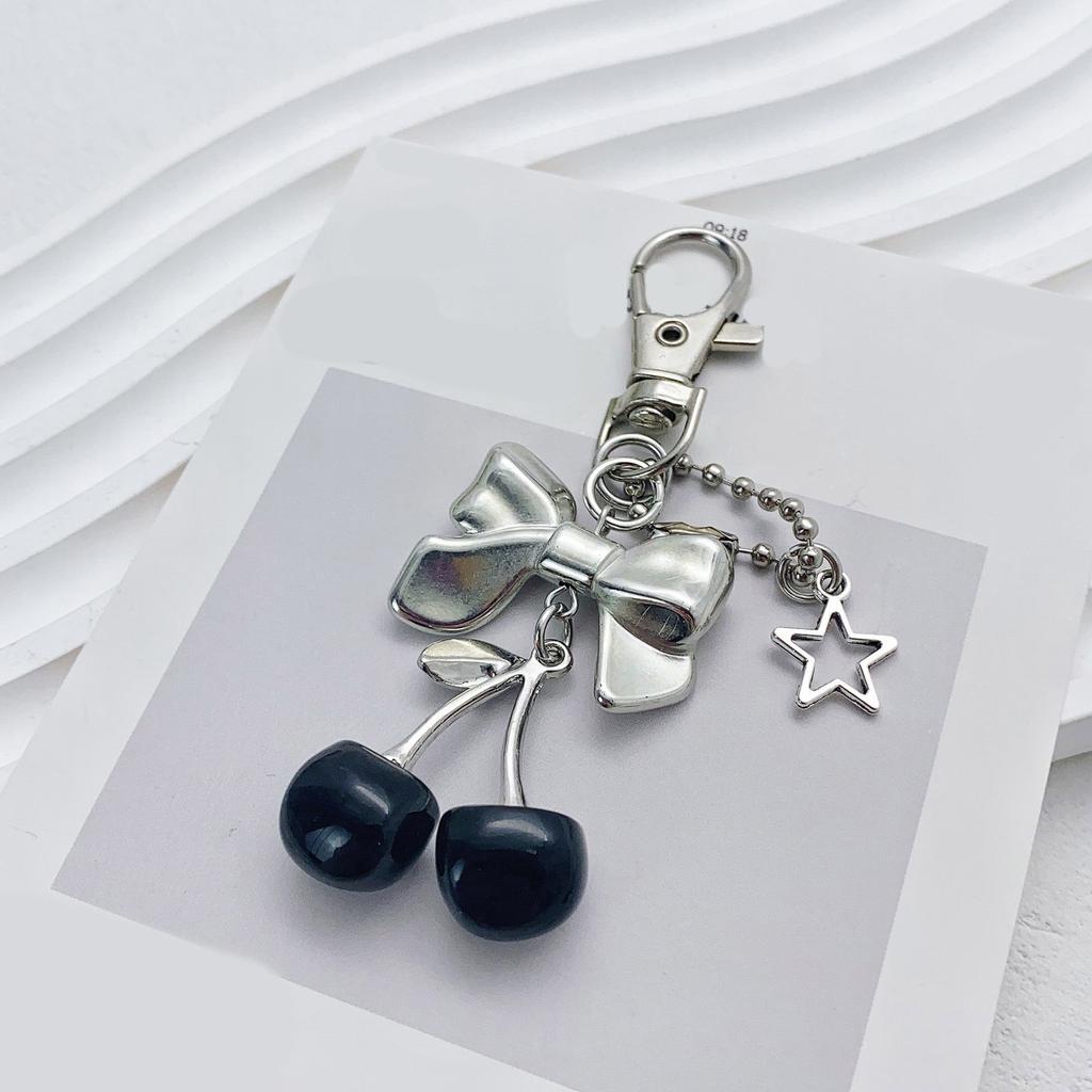 Fashionable Cherrys Bag Charm Keychain for Women with Sturdy Alloy Materials Designs for Purses Handbags Backpacks