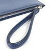Salvatore Ferragamo Gancini Bag Pouch with Strap Clutch Bag Leather Blue