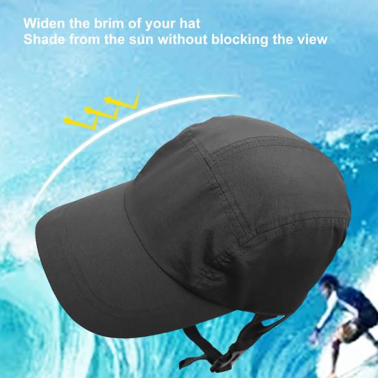 Unisex Sun Hat with Adjustable Buckle Solid Color Sun Protection Caps with Wide Brim Anti-UV Caps for Camping Hiking