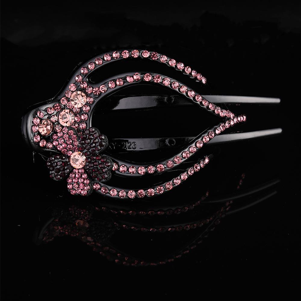 Shiny Disk Hair Crystal Flower Rhinestone Hair Claws Crystal Hair Clip Hairgrip Hair Accessories