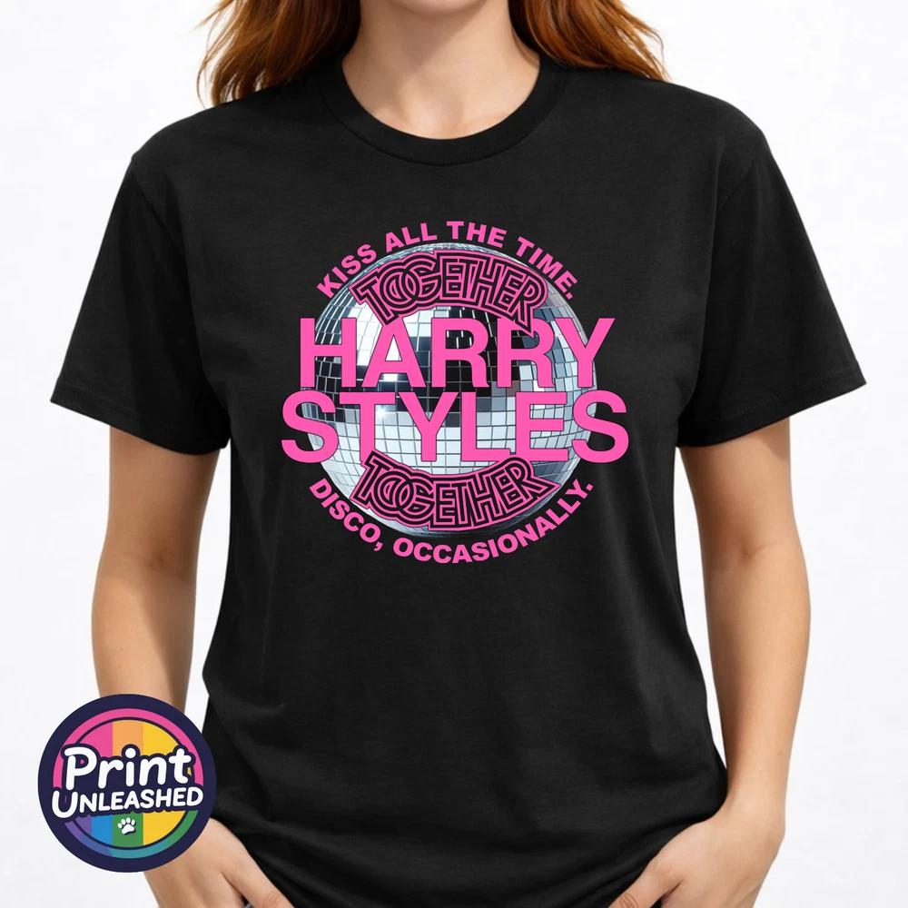 Harry Styles TShirt Together Together Tee Kiss All The Time Disco Black S3XL M