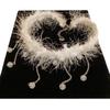 New Year's Crystal Fringed Plush Necklace Autumn and Winter Choker Sweet Neck Chain Niche High-end Versatile Jewelry