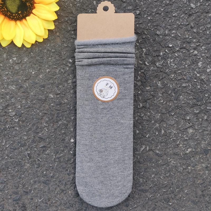 Women's Cotton Blend Fleece-Lined Mid-Calf Scrunch Socks – Warm, Thick, Japanese Style for Spring, Autumn, & Winter