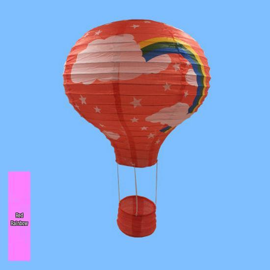 Hand-Folded Rainbow Hot Air Balloon Lantern - Christmas, Birthday, Party, Kindergarten Hanging Decoration