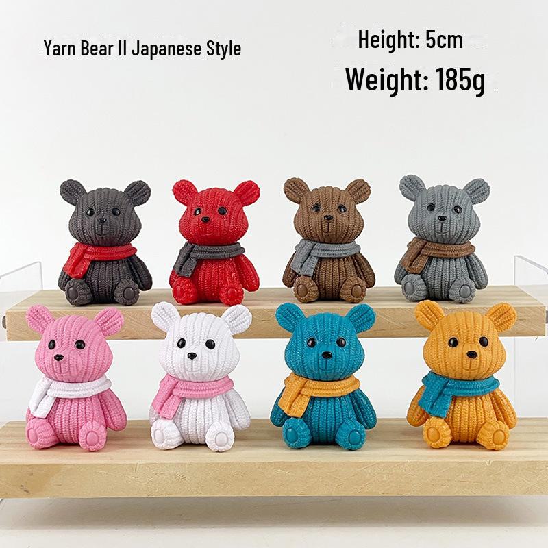 

Творческие мультяшные шерстяные медвежата на торт: Игрушка-кукла Гасяпон в глухой коробке Yarn Bear II 8 types (bag pack)