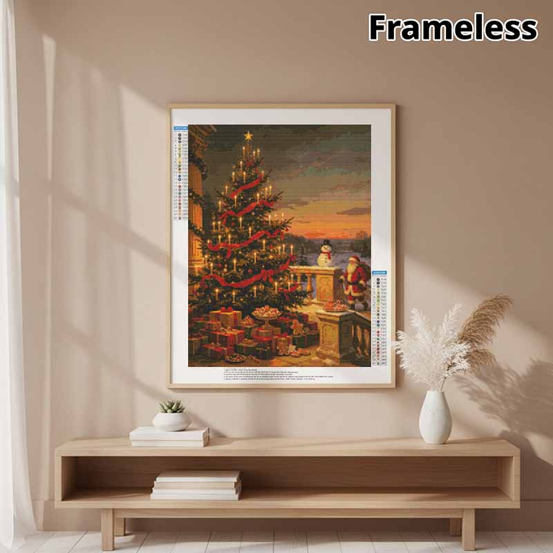 Full Drill Diamond Art Kit Christmas Tree Snowman Holiday Decor DIY Rhinestone Painting Canvas Creative Handmade Gift for Dog Lovers