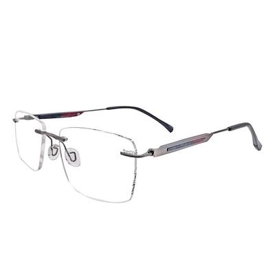 RSINC RimLess frame/eyeglass/Spectacle, Optical, Metal & Plastic For Men And Women, Gun Black 224810 54-18-140 | IB 21 | N1 Titex