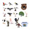 21 Pieces Bird Figurines with Storage Box HandPainted Models Realistic Toy Birds for