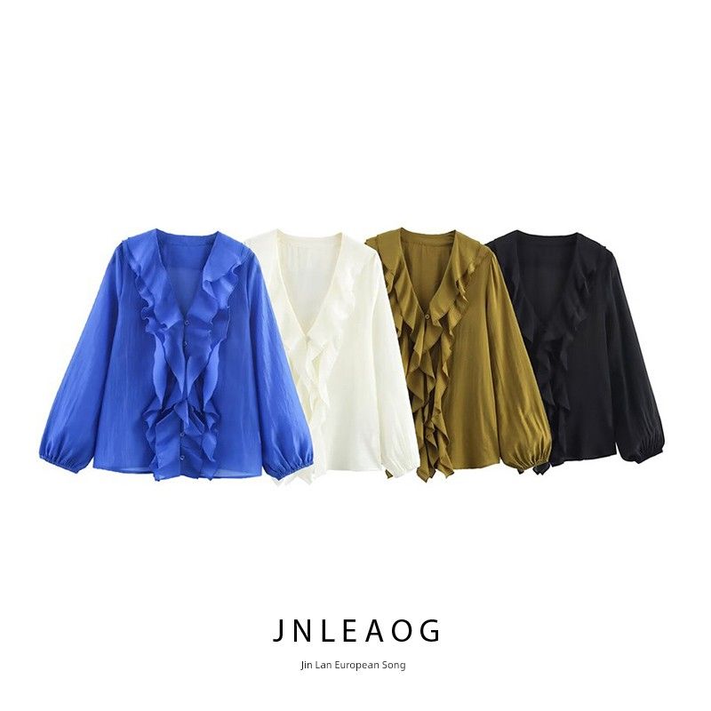 Jnleaog Spring New Arrival Women's Clothing Fashion Style French Fashion Design Laminated Decoration Shirt 9479040