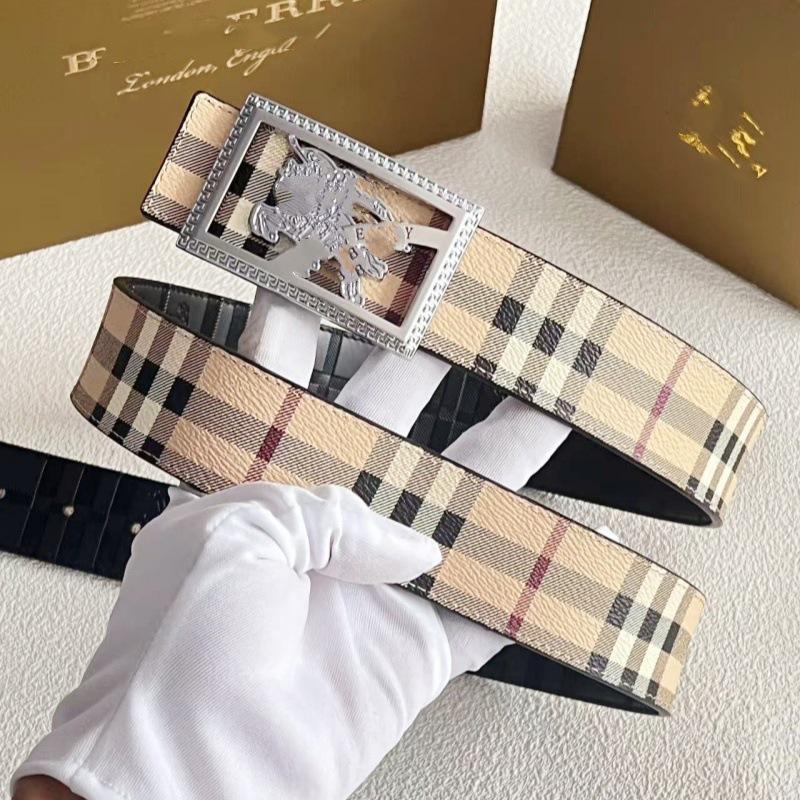 Men's Cross-border Leather Belt – Smooth B-li Buckle, Versatile for Business and Fashion, Ideal for Youth and Jeans.