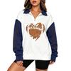 Women's Fashion Casual Printed Zip-Up Sweatshirt with Stand Collar and Long Sleeve