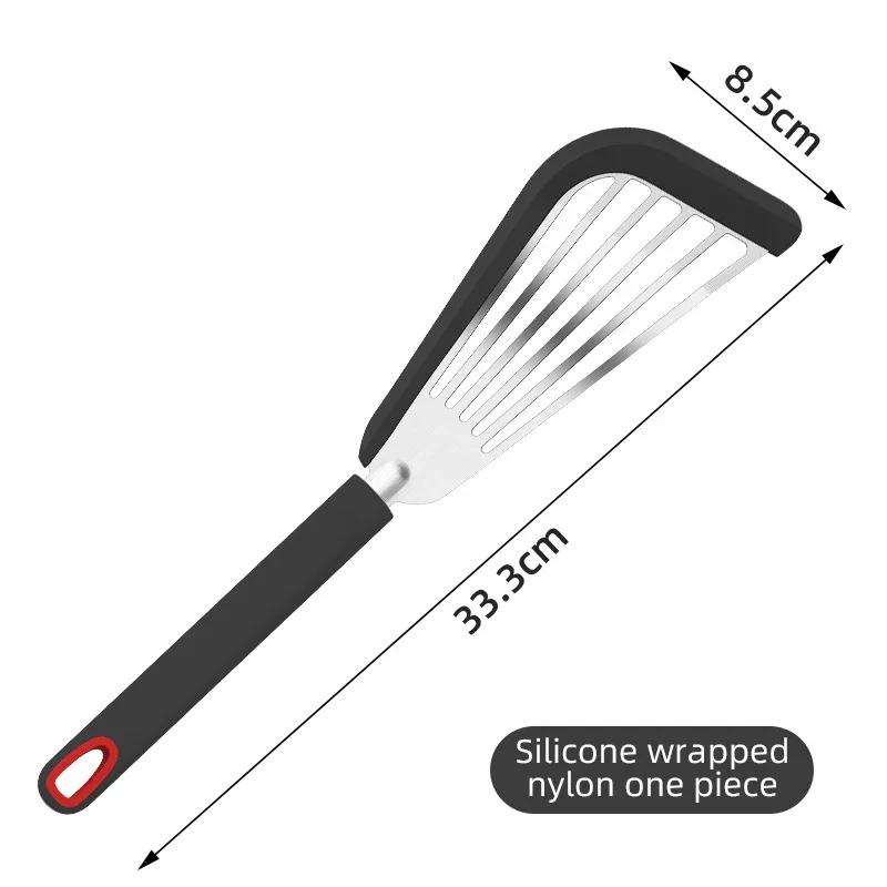 

1PC Kitchen Silicone Spatulas Other Gadgets Spatula Kit Pastry Barbecue Fried Fish Utensil Tableware Special Household чорний