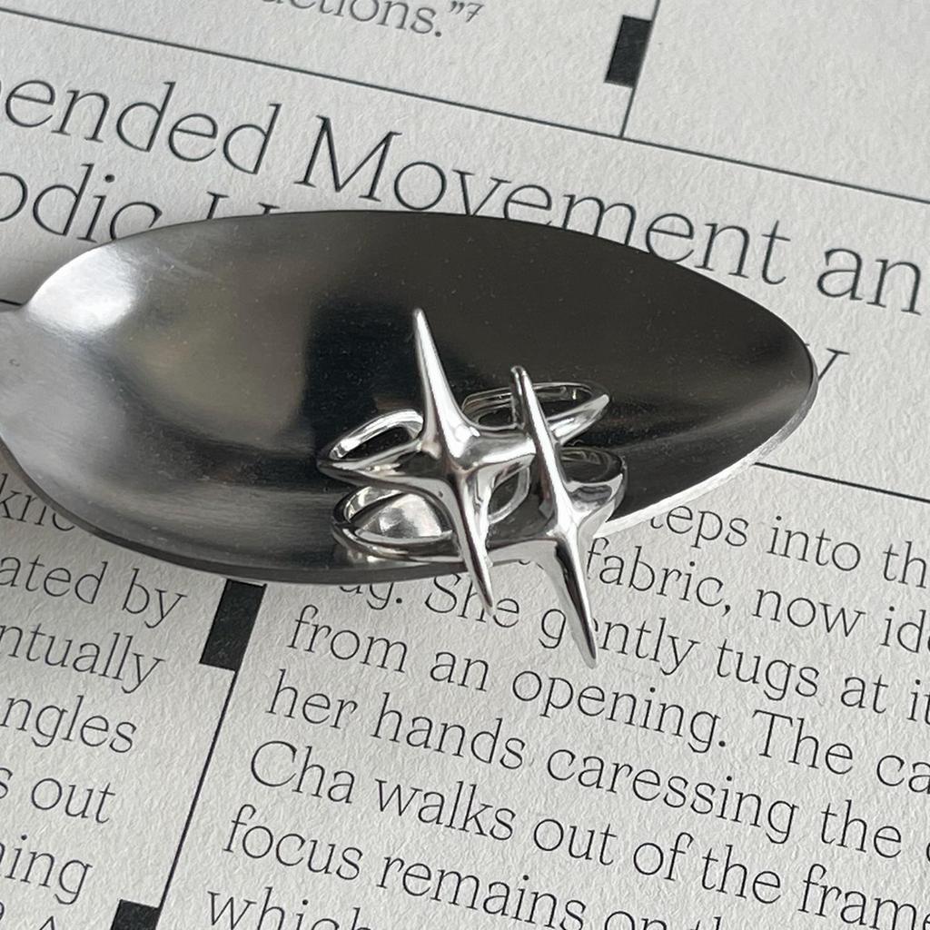 Women's Adjustable Cross Starburst Ring: Personalized, Fashionable, Versatile, Trendy Ins Style for Index Finger.