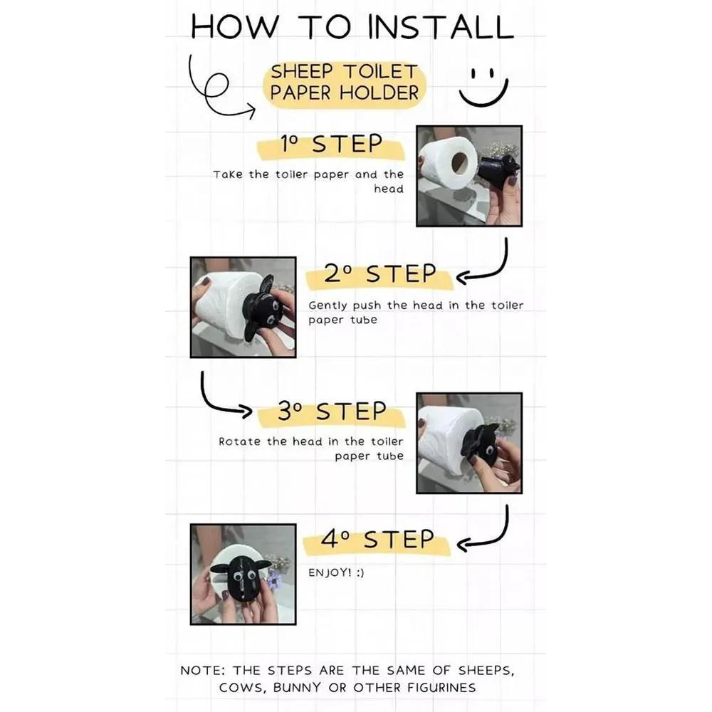 Simpatico Portarotolo a Forma di Pecora, Portarotolo Umoristico per la Decorazione del Bagno