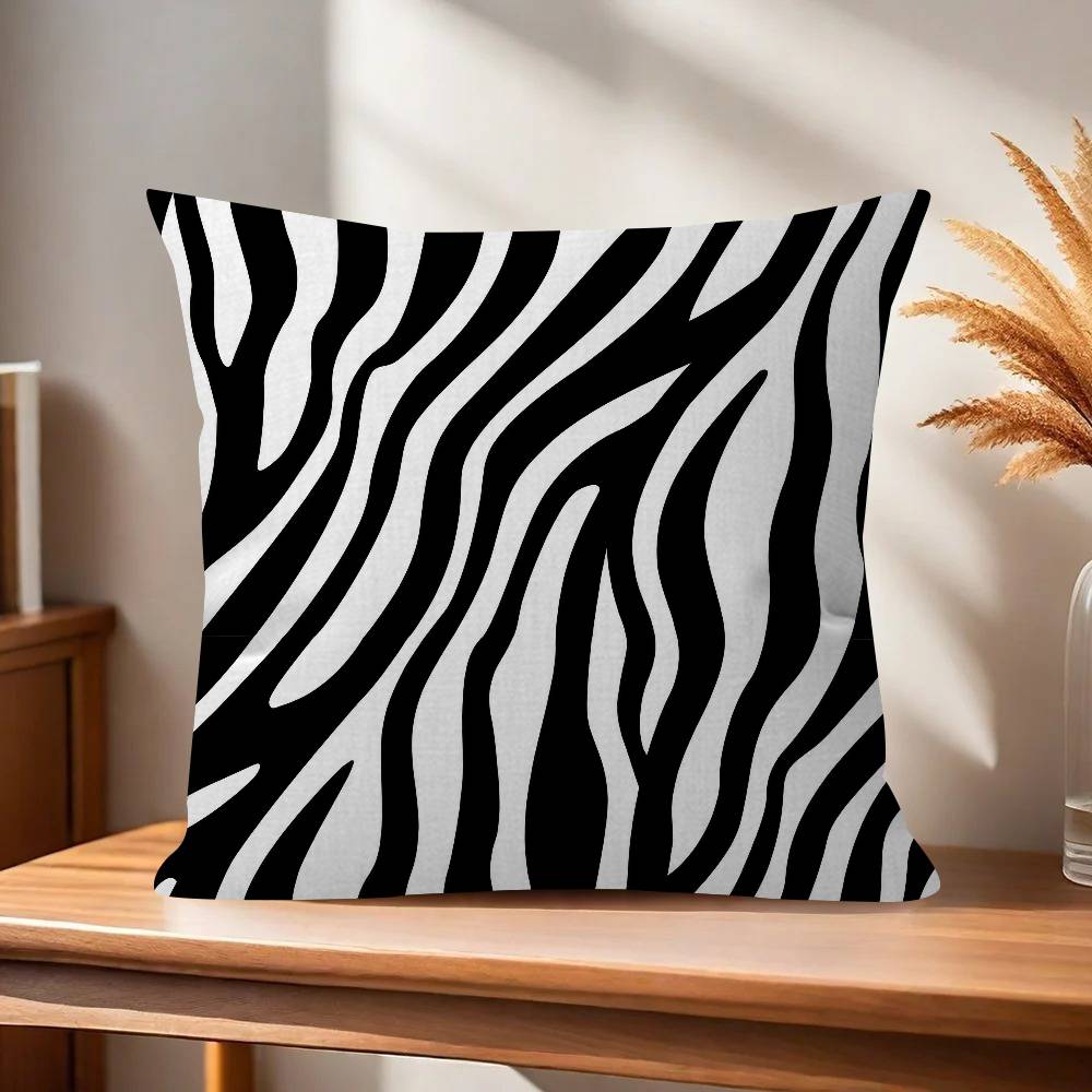 Black and White Abstract1  Pillow Covers Cartoon Sofa Decorative Home Doublesided Printing Short Plush Cute Cushion Cover