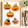 8 Sheets Halloween Pumpkin Stickers Cartoon Cute Collage Decor Children's Playthings Mobile Skateboards Waterproof PVC Stickers