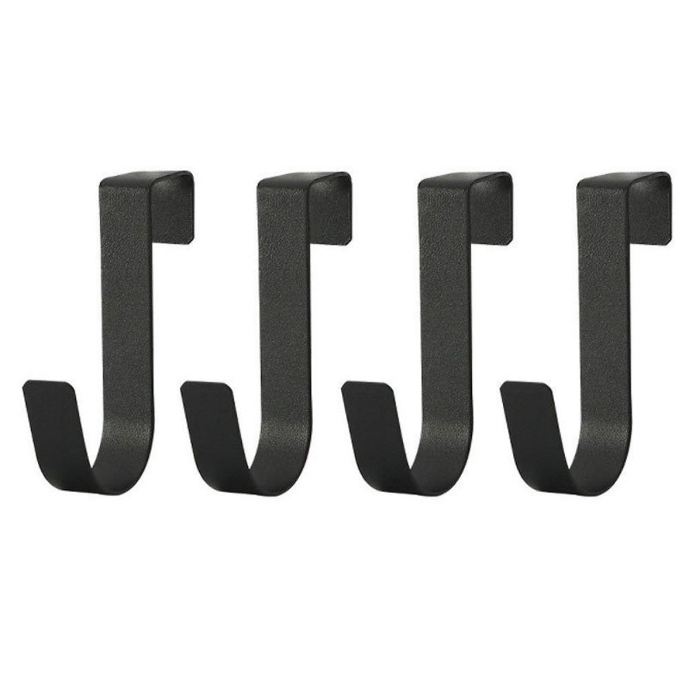 4Pcs Hole Free S-Shaped Stainless Steel Hook Multi-functional Durable Door Back Hook Simple Cabinet Door Hanging Rack for Home