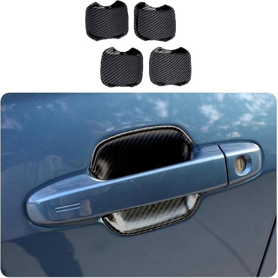 Car Accessories Fit for Subaru Forester 2019 2020 2022 2023 2024 Exterior Door Handle Bowl Cover Trims (Carbon Fiber Style) 4PCS ABS Carbon Fiber Style