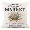 Pillow Case Spring Throw Pillow Case Flower Truck Farm Print Home Decor Cushion Cover Back Cushion