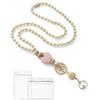 Wooden Beaded Retractable Keyring & ID Card Lanyard