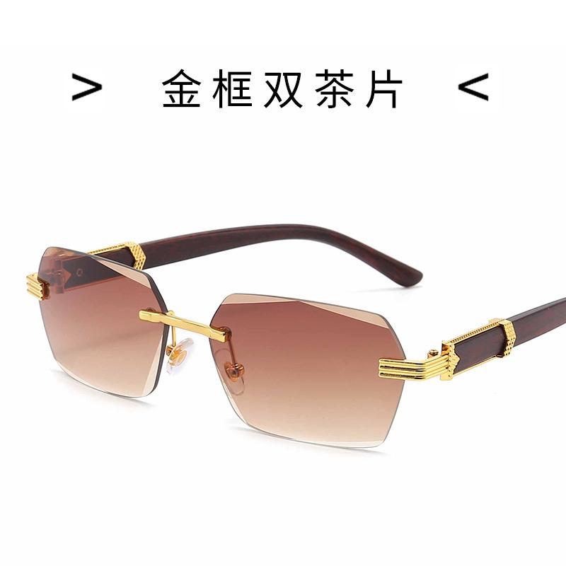 Square frameless sunglasses for women, gradient color, UV400 protection