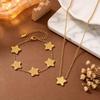 Golden Star Embossed Titanium Necklace & Bracelet Set