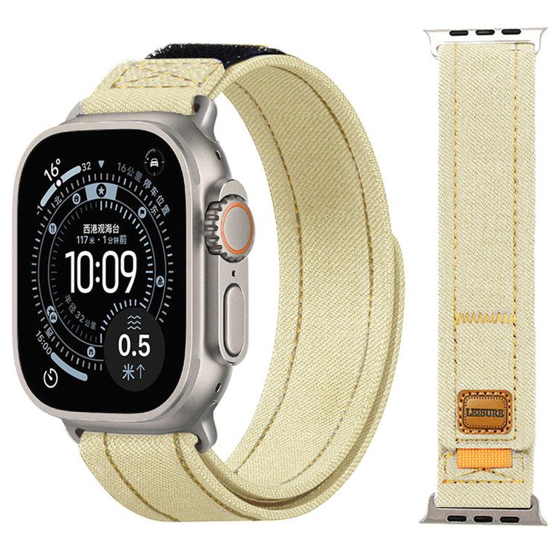 Denim Nylon Band for Apple Watch Ultra 3 2 1 49mm/11 10 46mm 42mm Canvas Wristband iWatch 9 8 7 6 5 SE 3 45mm 44mm 40/41mm Strap