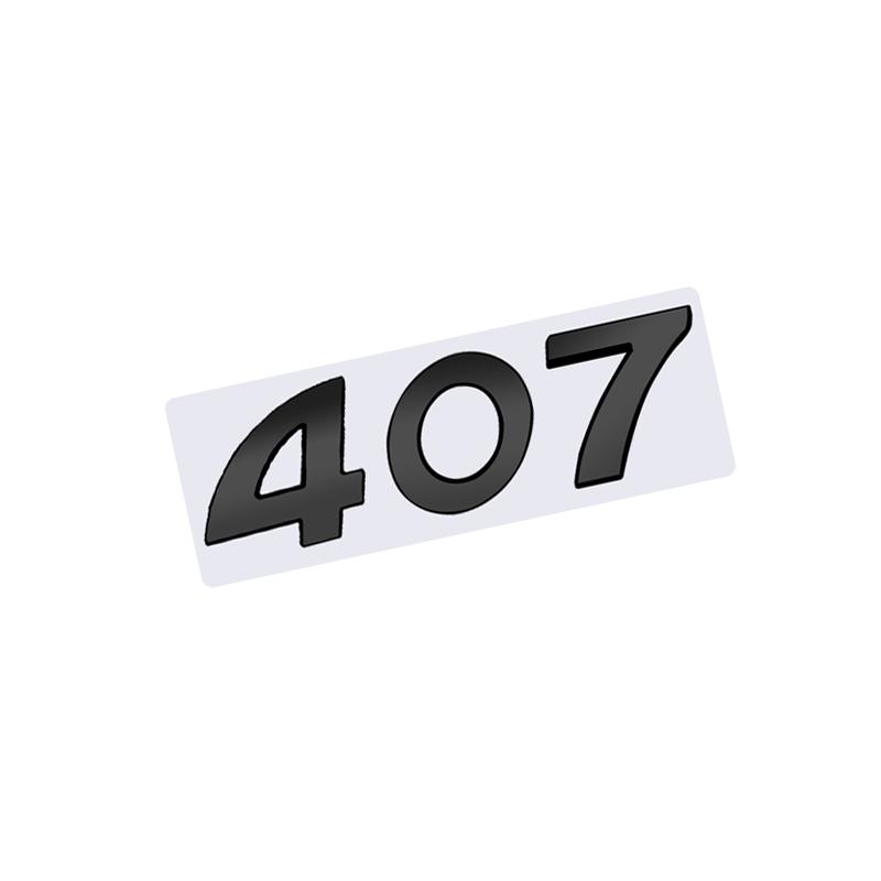 3D Glossy Black Chrome Silver Metal Logo Emblem Badge Decal Car Sticker for Peugeot 407 Car Accessories NBE3