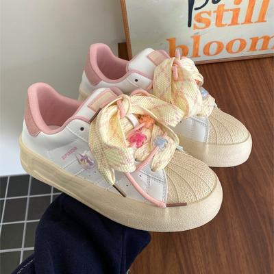 Spring and Autumn New Platform Shell Head Board Shoes Women's Niche Bread Shoes Trendy Versatile Little White Shoes