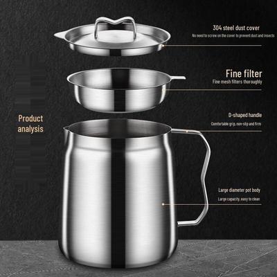304 Stainless Steel Oil Filter Pot & Lard Container