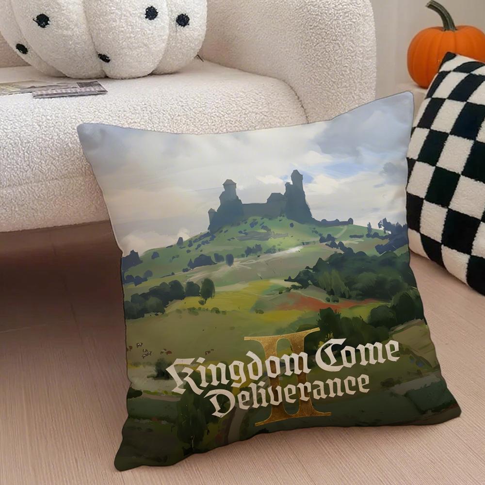 K-Kingdom Come D-Deliverance 2 Cushion Cover Linen Pillow Case Soft Breathable Protective Couch Room Decoration