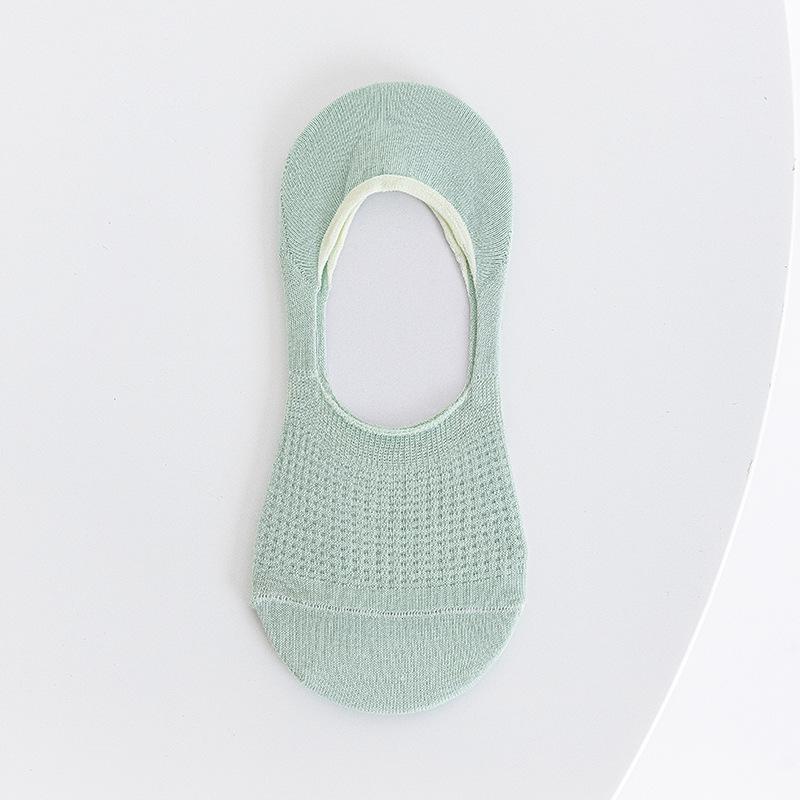 Women Summer Thin Hollow Shallow Mouth Silicone Non Slip Heel Invisible Socks