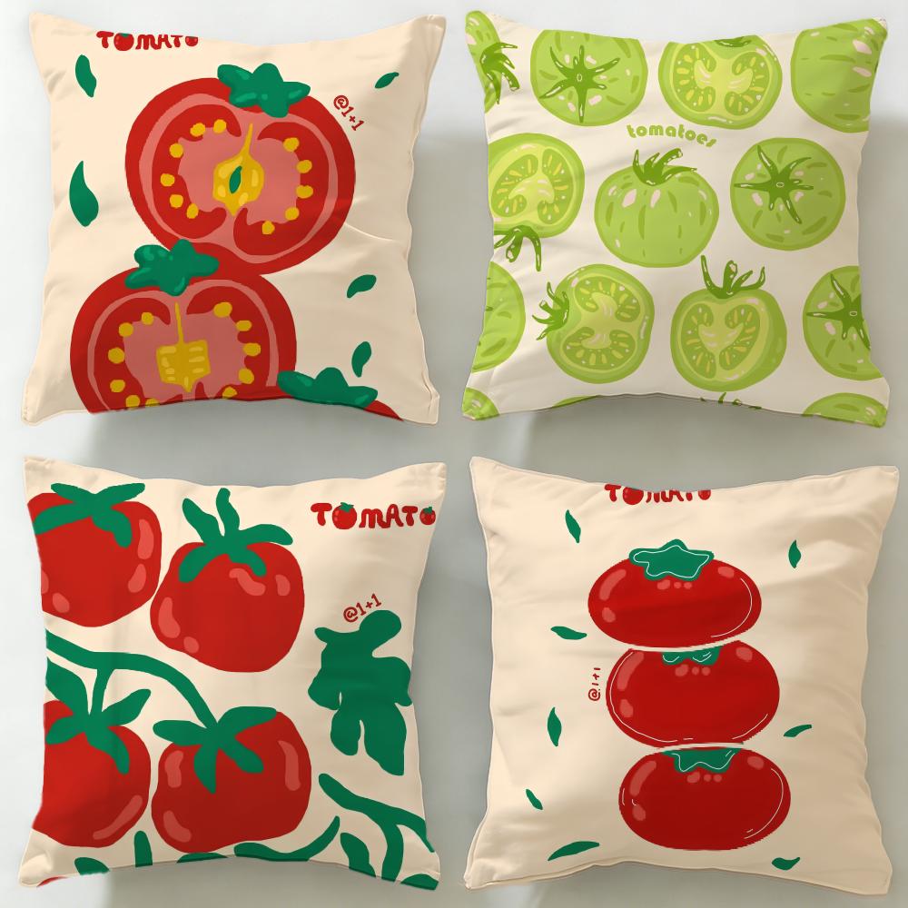 classic food Tomato Cushion Cover Soft & Easy-Wash Pillow Case – Versatile for Couch, Bed, Travel and Office