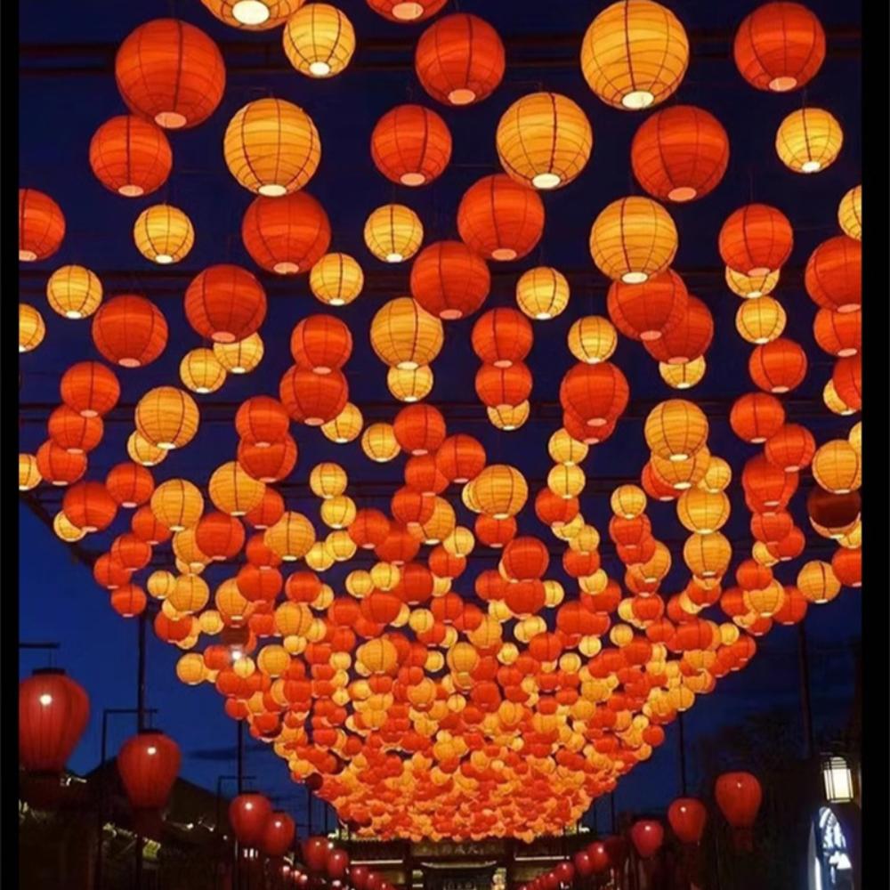 Lampshade Hanging Lantern Ball Hanging Decoration Multicolor Chinese Lanterns  Party Decoration